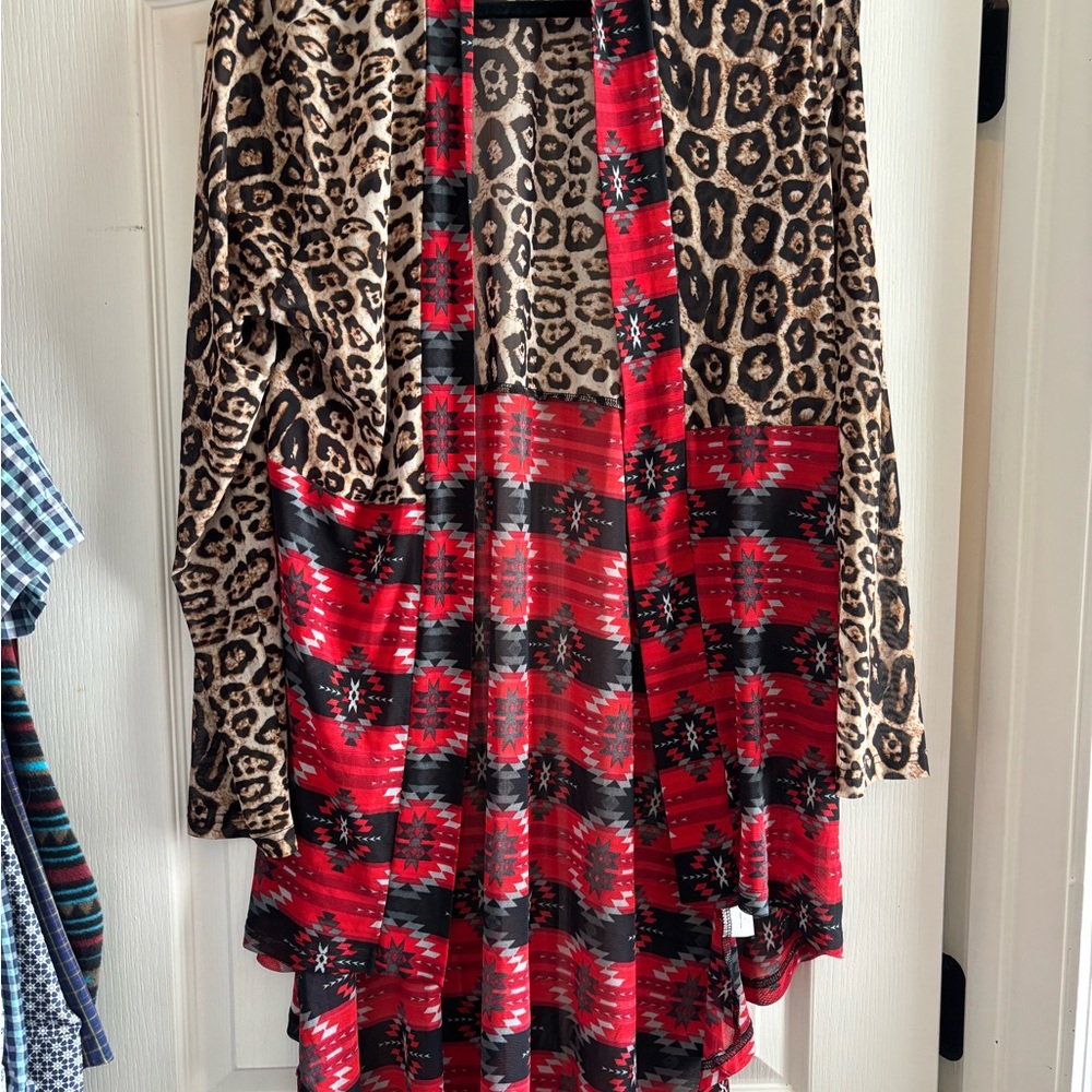 Crazy Train Leopard and Red Patterned Top